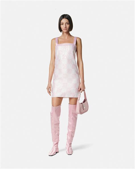 versace pink mini dress|versace barocco dresses.